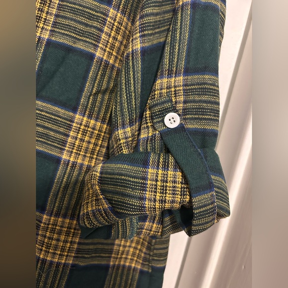 Temu Plus Plaid Green Long Sleeve Button Down Shirt Size 3XL - Picture 3 of 7